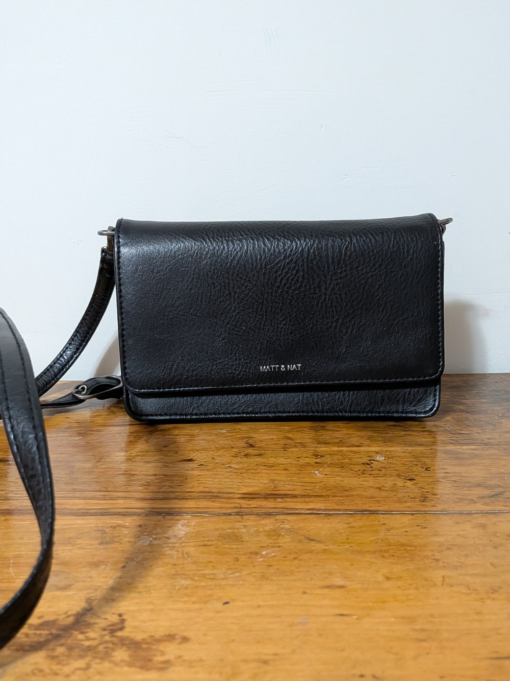 Matt & Nat Black Vegan Leather Crossbody Bag